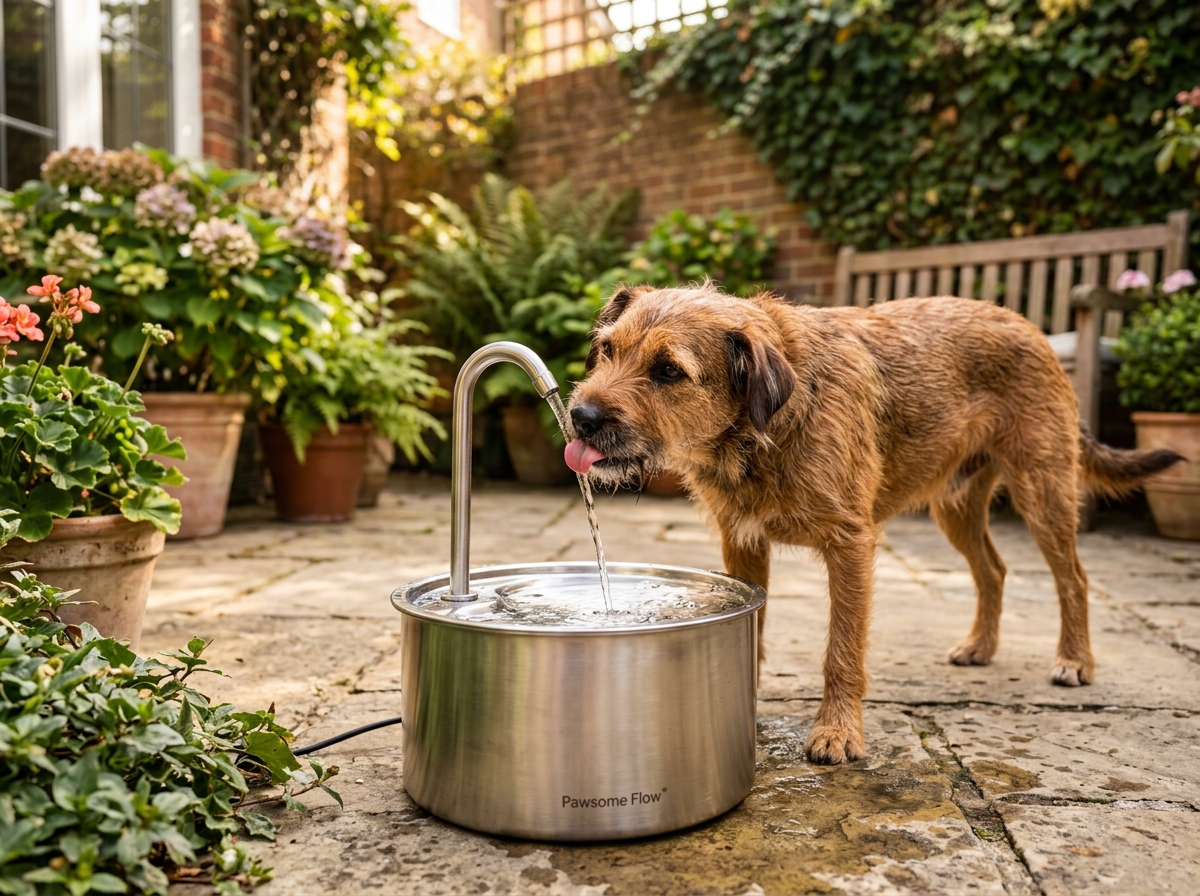 Dog drinking