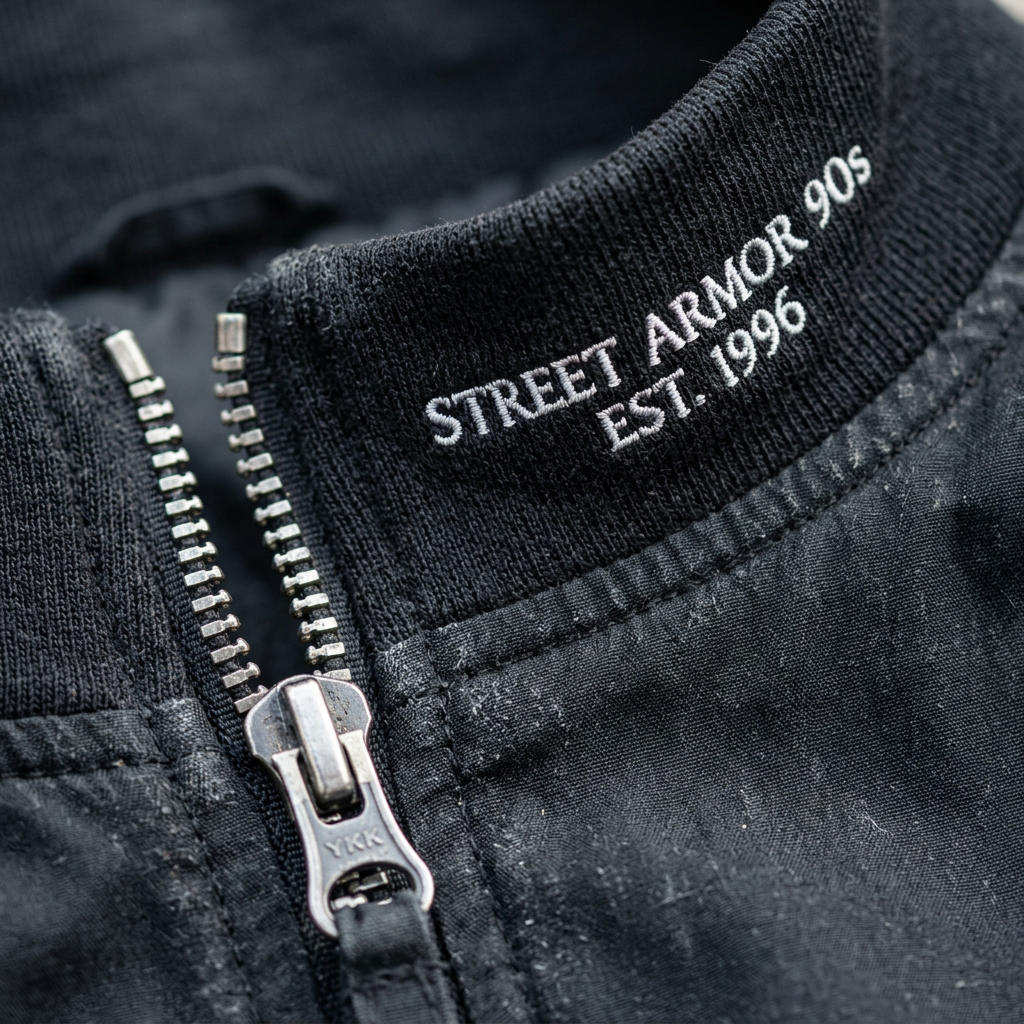 Schwarze Vintage Track Jacket