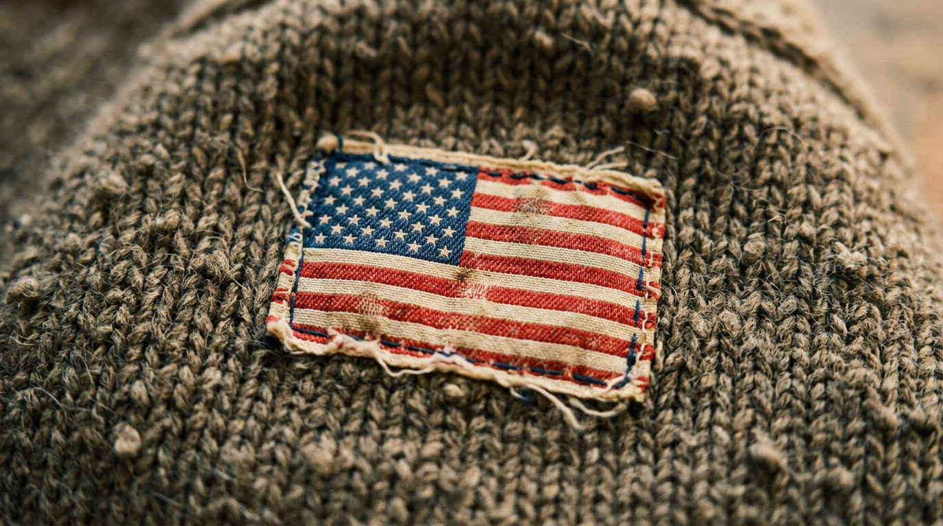 Amerikanische Flagge Strick-Detail