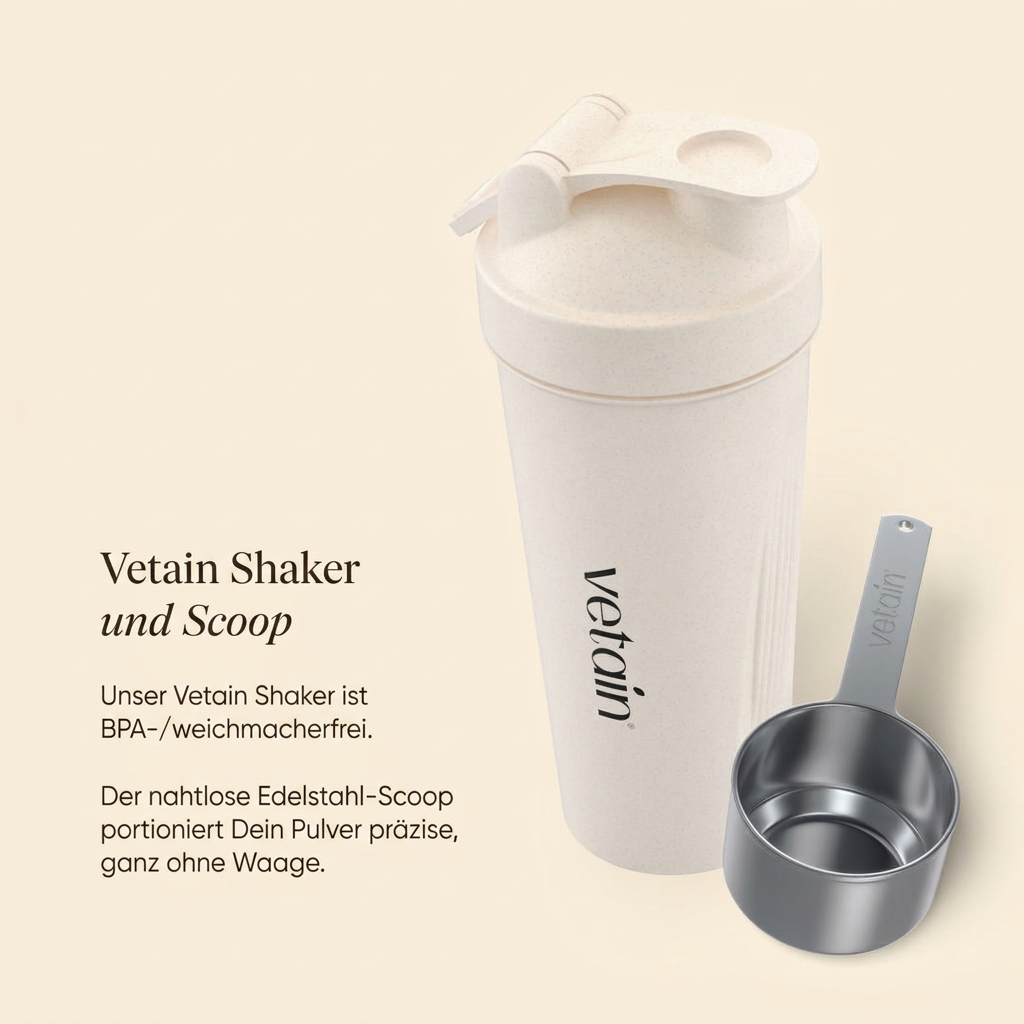 Vetain Shaker, BPA-/weichmacherfrei, und Edelstahl-Scoop