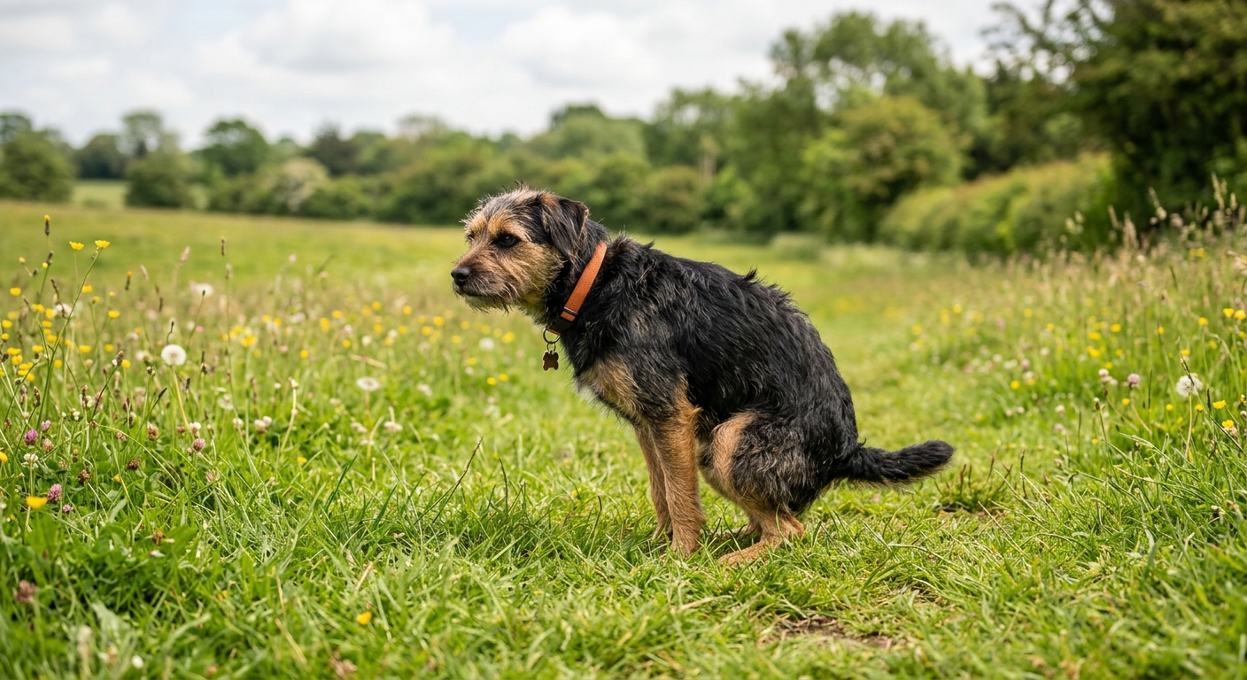 Hund auf Wiese