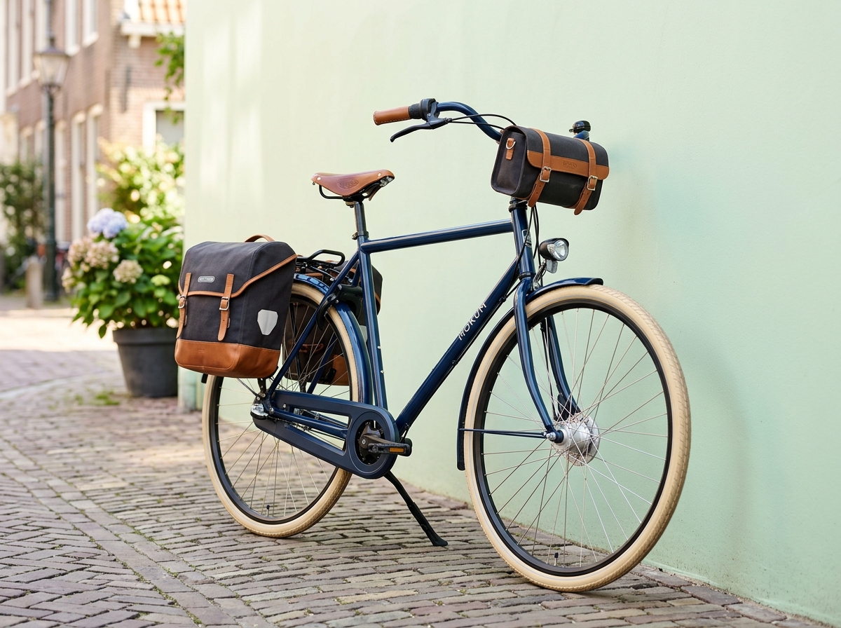 Fiets met fietstassen