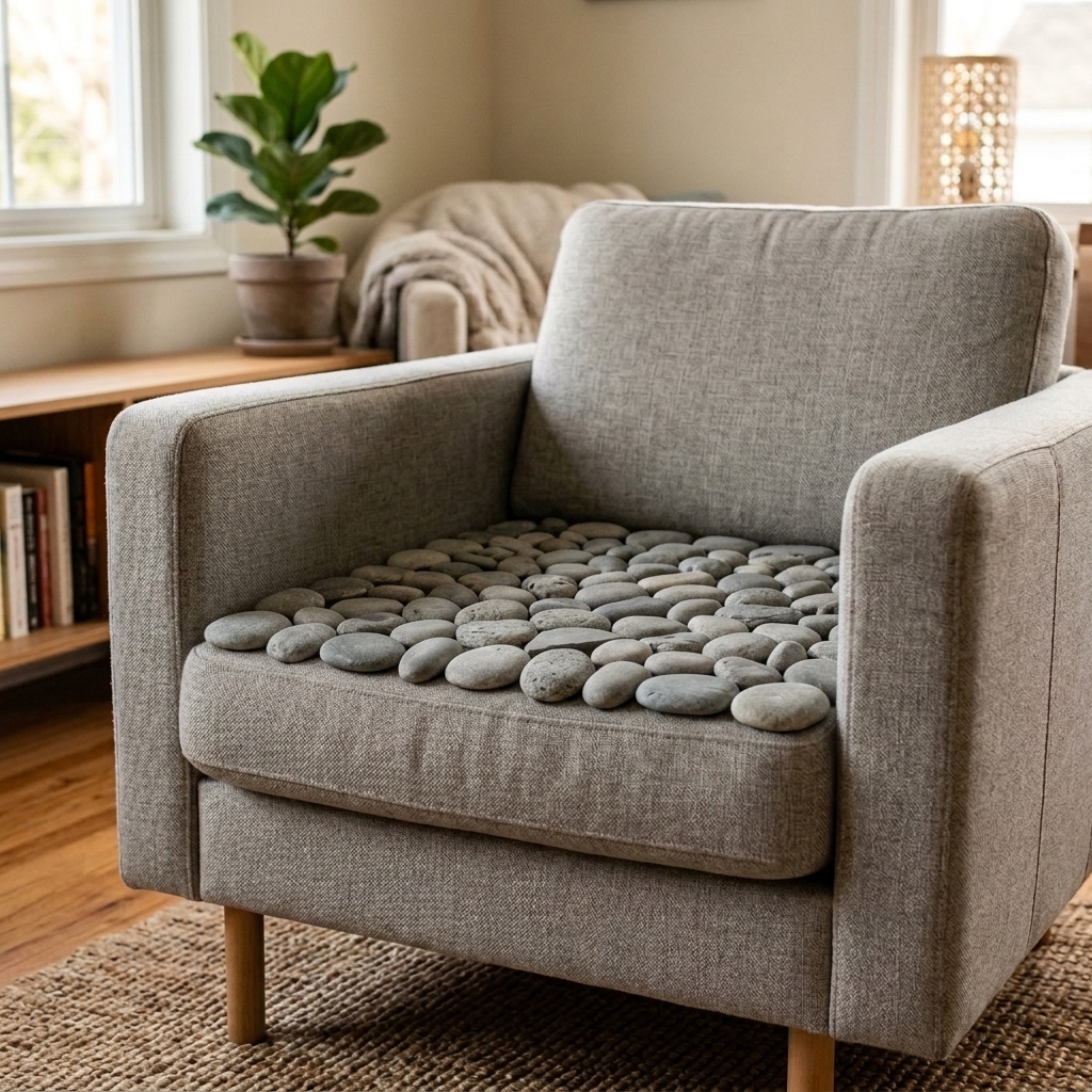 Femme tenant le coussin en gel Assiva avec structure alvéolée