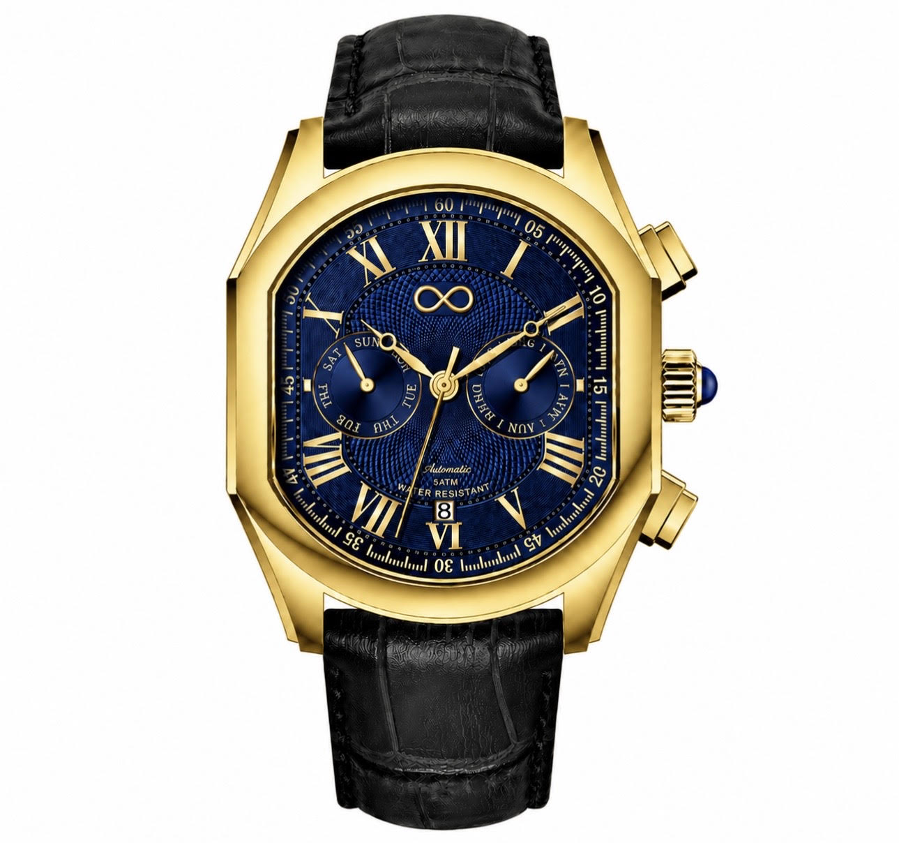 Meridian GMT — blue dial with steel bracelet
